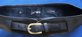 Leren dames riem donker blauw