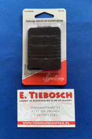 Bh verlengstuk 3 haakjes zwart  50 mm