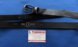 Leren heren riem 3 cm zwart 120 cm lang