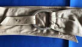 Leren dames riem beige