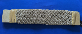 Elastische/gevlochten dames riem 6 cm goud M/L