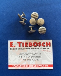 Manchet knopen oud zilver streep
