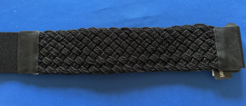 Elastische/gevlochten dames riem 6 cm zwart 72 cm lang