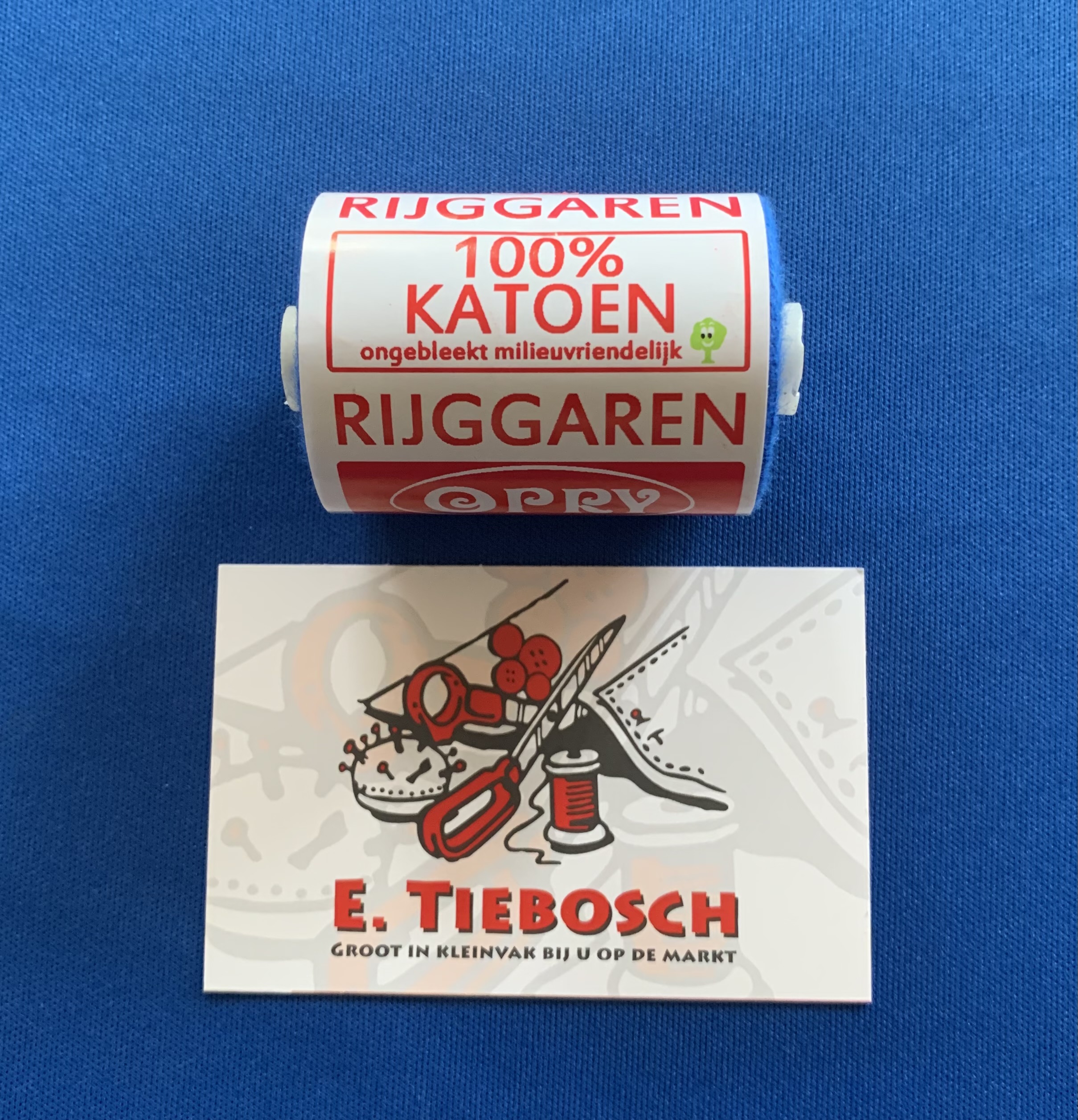 Rijggaren 100% katoen kobalt