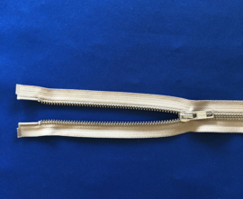 YKK deelrits nikkel 50 cm beige