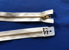 YKK deelrits goud 70 cm creme