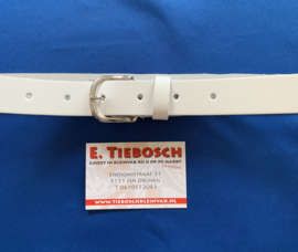 Leren heren riem 3 cm wit 110 cm lang