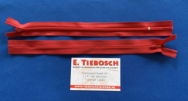 Blinde rits 25 cm lang rood