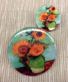 emaille knopen 22 mm bloem