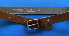 Leren heren riem 4 cm breed 105 cm lang donker bruin