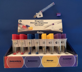 Magnetische naalden koker met naalden geel