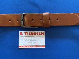 Leren heren riem 4 cm breed 105 cm lang licht bruin