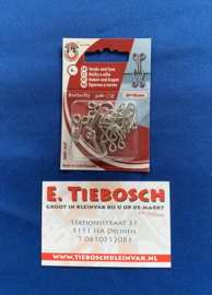 Haak en oog groot 20+18 mm zilver kleur