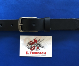 Leren heren riem 3 cm zwart 110 cm lang