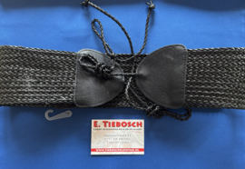 Dames riem 9 cm zwart gevlochten 80 cm lang
