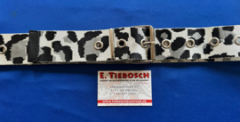 Nylon riem 5 cm zwart/zilver/grijs 160 cm lang