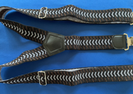 Heren bretels 4 cm breed 3 clips zwart/bruin/wit