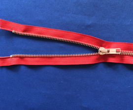 YKK deelrits nikkel 80 cm rood
