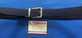 Leren heren riem 3,5 cm breed met draaibare gesp blauw en zwart 120 cm lang