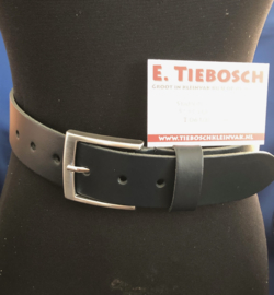 Leren heren riem 4 cm breed 140 cm lang donker blauw