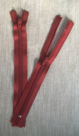 Ykk rits 20 cm donker rood