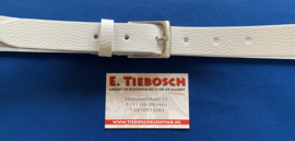 Leren heren riem 3 cm wit 110 cm lang gebobbeld