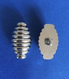 Knoop ovaal 30 mm zilver kleur