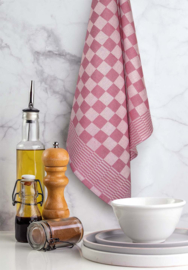Tea Towel Red and White Checkered 65x65cm 100% Cotton - Treb WS