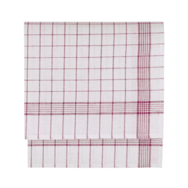 Glass Cloth Red Lines Half Linen/Cotton 70x70cm - Treb Towels