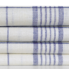 THL77 glashåndklæde blå linjer Halv linned/bomuld 70x70 cm - Treb Towels
