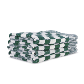 Towel Green And White Block 52x55cm Cotton - Treb Towels