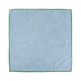 Microfibre Cloths Blue With Green Edge 40x40cm - Treb Towels