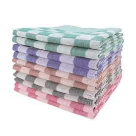 Tea Towel Green and White Checkered 65x65cm 100% Cotton - Treb WS