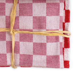 THL77 Køkkensæt Rød 2x Håndklæde 50x50cm + 2x Viskestykke 65x65cm - Treb Towels