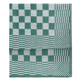 Block Towels Tea Towels Green and White Checkered 65x65cm 100% cotton - Treb AD