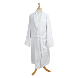Bathrobe, GOTS Cotton, Raglan Sleeve, White, Size: M/XL