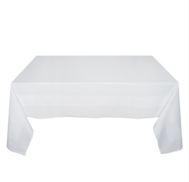 Tablecloth White 105x105cm With Woven Satin Ribbon - Treb Classic