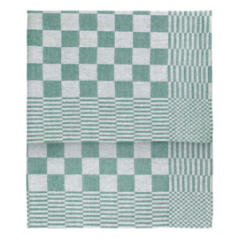 Tea Towel Green and White Checkered 65x65cm 100% Cotton - Treb WS
