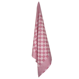 Tea Towel Red and White Checkered 65x65cm 100% Cotton - Treb WS