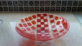 Orange/Red bowl with squares