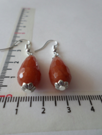 warm oranje jade pegels met zilver