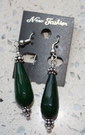 donker groene jade met zilver