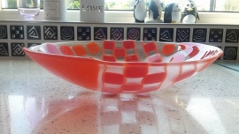 Orange/Red bowl with squares