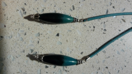 Zwart/turquoise sieraden set