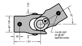 UA201201 - Woodward U-Joint UJT .750-20 (201) x .750-20 (201)