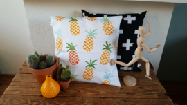 Kussenhoes ananas wit 40x40