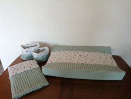 Babykamer set (dekentje, mandjes, aankleedkussen)