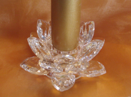Lotus kristal kandelaar dinerkaars