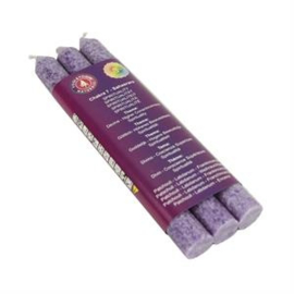 Diner geurkaars Paars 7e chakra 3 st