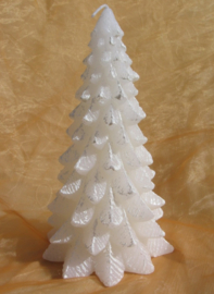 Kerstboom Kaars wit 20 cm